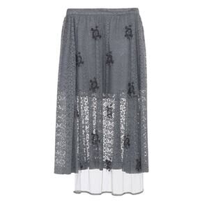 Stella McCartney embellished lace high low skirt silver grey